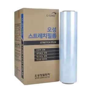 오성 수동 포장용 스트레치 필름 18mic 375M 4입 포장랩 공업용랩