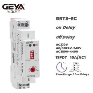GEYA GRT8-EC 지연 타이머 릴레이 AC 220V DC 24V 380V ACDC24V-240V 타임 CE CB ROHS 10A