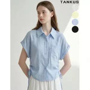 탱커스 빠른출고 롤업 소매 셔링 반팔 셔츠1394222