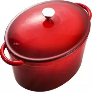 Vivicreate 9.6QT 에나멜 주철 더치 오븐 레드 그라데이션 컬러 냄비