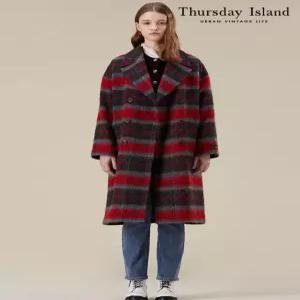 써스데이아일랜드Thursday Island 칼라 포인트 체크 코트T238MCT256W2745850