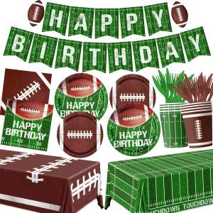축구 생일 파티 장식품 접시 냅킨 식탁보 배너 용품 경기 당일 식기 세트 테일게이트 25인분 제공