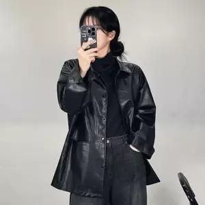 레더자켓 오버핏 레더 가죽 자켓 재킷 블레이저 빅사이즈 여성