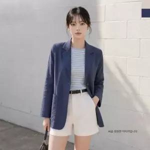 린넨 KSS 3084 여자블렌딩 오버핏 린넨자켓