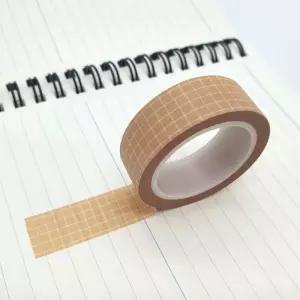 폴꾸 다꾸 라인 체크무늬 종이테이프 베이지