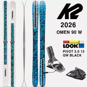 2026시즌 여성 케이투 프리스타일 올마운틴 스키 K2 SKI OMEN 90 W+LOOK PIVOT 2.0 13 GW BK METAL