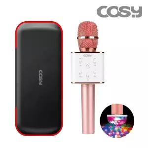 코시 블루투스 마이크+미러볼+케이스 휴대용 노래방마이크 앰프 선물용 파티용 가정용 SP3268MKBT