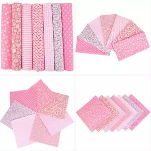 조각 DIY 원단 프린트 무늬 천 1세트 7장/인형/파우치/만들기/퀼트/분홍색/바느질/홈메이드/홈패션/수공예