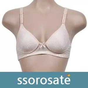 [속옷천국]은은한 플라워패턴 노와이어 메쉬 A컵 인견브라0047wv