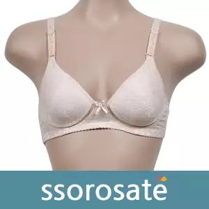 은은한 플라워패턴 노와이어 메쉬 A컵 인견브라0047wv