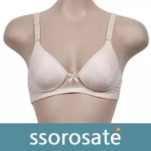[하프클럽/소곳]은은한 플라워패턴 노와이어 메쉬 A컵 인견브라0047wv