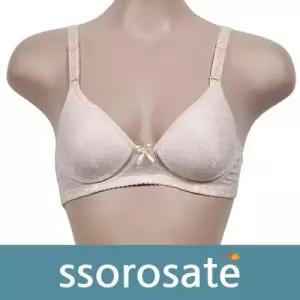 은은한 플라워패턴 노와이어 메쉬 A컵 인견브라0047wv
