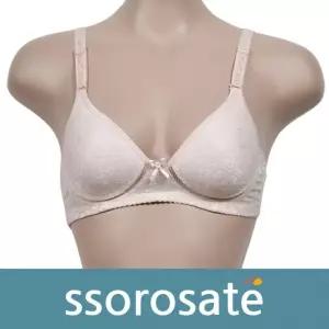 은은한 플라워패턴 노와이어 메쉬 A컵 인견브라0047wv