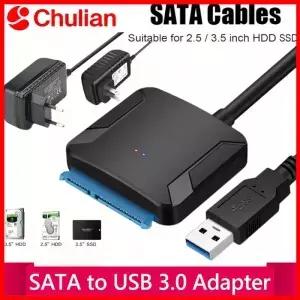 SATAUSB 3.0 어댑터 케이블 12V 전원 SATA III 하드 드라이브 컨버터 UASP 지원 3.5/2.5인치 SSD HDD용