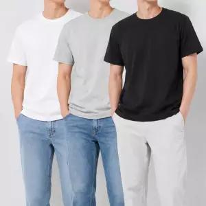 3장1세트 제이케이 남성 여성 순면 라운드 면티 반팔티 무지 기본 티셔츠