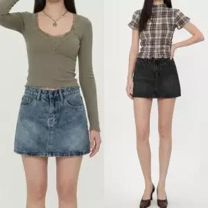[라일리여성의류] Rly 빈티지워싱 미니스커트 여성스커트 숏스커트 치마