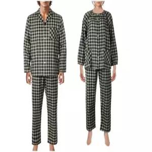 바바라 언더웨어 프리미엄 고급소재 면100 체크나염 남여 커플잠옷 AMP4589BAWP4589R WHL743