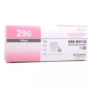 성심 일회용주사바늘 29G,38mm 100개입 멸균주사침