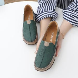 제이슈천연소가죽 로즐 플라워 프린팅 슬립온 4.5cm