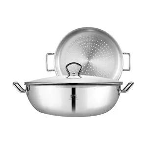 [온누리상품권] PN풍년 샤르텐 클래식 웍 전골냄비+찜기 세트 32cm 스텐 찜냄비