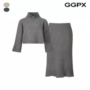 빅 골지 지퍼넥 니트 앤 스커트 투피스 (GP8ST001F)