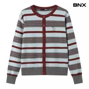 [BNX]스트라이프 루즈핏 자수 긴팔 가디건 (BX3CD039L0)