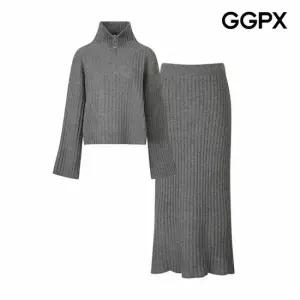 [GGPX] 빅 골지 지퍼넥 니트 앤 스커트 투피스 (GP8ST001F)