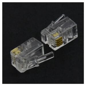 RJ9 4P4C 플러그 전화 잭 커넥터 150개 투명