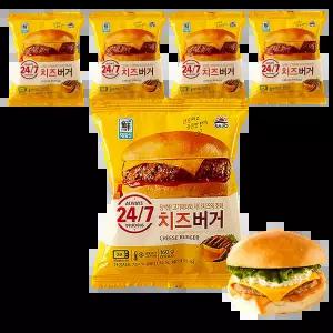 사조대림 치즈버거 160g x 5개 / 편의점 매점빵 냉동 햄버거