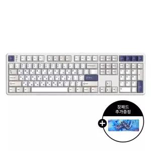 GK798PRO 유무선 기계식 키보드 오션화이트 딥블루 뽀송 38g 장패드 추가증정