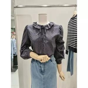 갤러리아 [SISTINA] [26F/W] 라운드 프릴카라 체크블라우스
