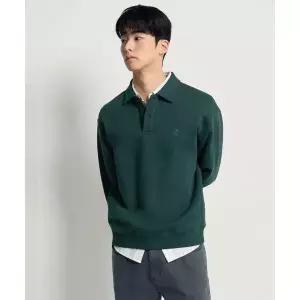 BEANPOLE MEN 솔리드 칼라넥 스웨트 셔츠 그린 BC6141C54M 1157828