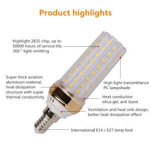 E27 LED 전구 깜박임 없음 램프 220V E14 앰플 12W 16W 20W 24W 옥수수 SMD 2835 Lampada 홈 조명