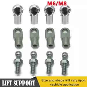 에어서스펜션 쇼바 4Pcs M8/M6 범용 10mm 후면 부트 전면 보닛 가스 스트럿 엔드 피팅 커넥터 볼 핀 조인트