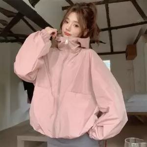 은창)후드 매쉬 안감 러블리 아노락 바람막이 점퍼