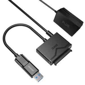 BENFEI SATA TO USB 3.0 케이블 III 하드 드라이브 어댑터 12V/2A 전원 어댑터가 포함된 2.5인치/3.5인치 HDD/SSD 디스크와 호환되며 UASP를 지원합니다