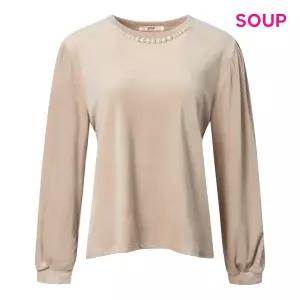 [롯데백화점]SOUP 벨벳 펄 포인트 볼륨 티셔츠 (S5ALT01)