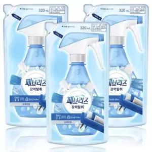 페브리즈 섬유탈취제 리필 상쾌한향 320ml3개 강력탈취 섬유향수 이불 땀냄새