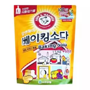 암앤해머 베이킹소다 1.5kg + 600g 기름때 찌든 청소 주방 부엌 과일세척 야채 채소 찌든