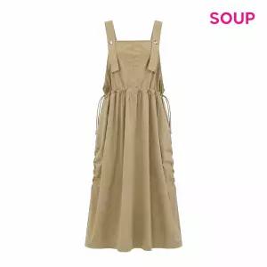 [롯데백화점]SOUP 허리 스트링 셔링 멜빵 원피스 S68OP06