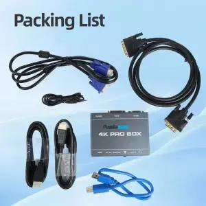 HDMI캡쳐보드 녹화 방송 4K PRO BOX DVI HDMI VGA - USB30 캡처 카드 HD 비디오 루프 아웃