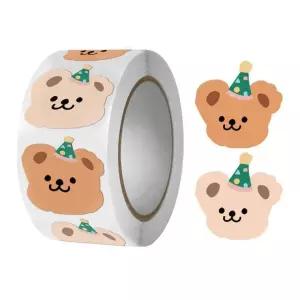 귀여운 곰 롤스티커 선물포장 다이어리꾸미기 캐릭터 스티커 포장용품 장식