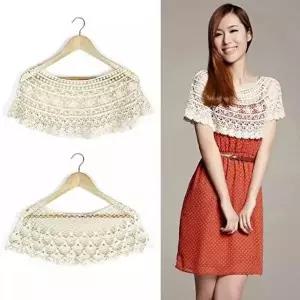 머플러 페이크 레이스 스카프 머플러 케이프 카라-WFQSFKS