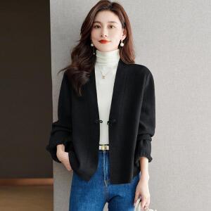 원픽 여성 레드 니트 가디건 가을 두꺼운 숏 자켓