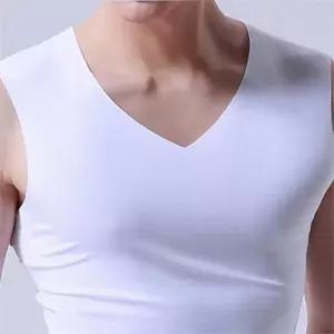남성 아이스 실크 런닝 흡한속건 데일리 편안한 남성 무봉제 런닝 얇은 여름 민소매 레이어드 부드러운