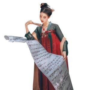 한푸 전통의상 코스프레 선녀복 촬영 원피스 퓨전 코스튬 사극의상 우아한 가슴 복장
