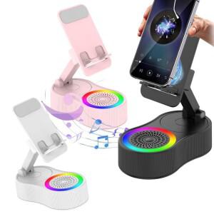 360도 회전 가능한 휴대폰 거치대, 무선 블루투스 호환 스피커, RGB 조명, 높이 조절 홀더
