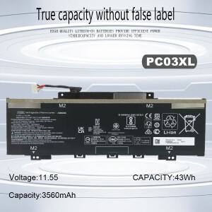DXT 새 노트북 배터리 PC03XL HP 파빌리온 x360 15-er0125od 4-dw0021na HSTNN-OB1W TPN-DB0E 11.55V 43.3