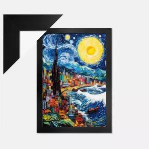 500피스퍼즐 빛나는 밤의 해변+우드블랙 (세트)