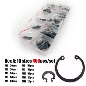 M3-M30 블랙 65Mn 스틸 C 타입 내부 서클립 고정 스냅 링, 홀 모음 키트 세트용, GB893, 450 개, 850 1000